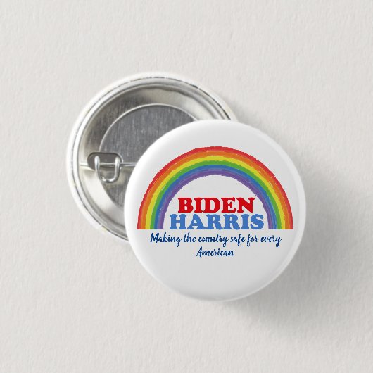 Biden Harris Rainbow Inspiration Custom Button (Vorne & Hinten)