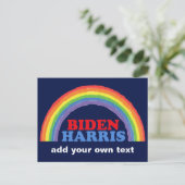 Biden Harris Rainbow Niedliche Custom Democracy Postkarte (Stehend Vorderseite)
