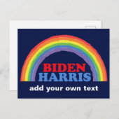 Biden Harris Rainbow Niedliche Custom Democracy Postkarte (Vorne/Hinten)