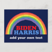Biden Harris Rainbow Niedliche Custom Democracy Postkarte (Vorderseite)