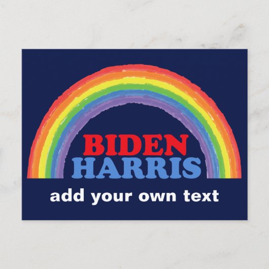 Biden Harris Rainbow Niedliche Custom Democracy Postkarte (Vorderseite)