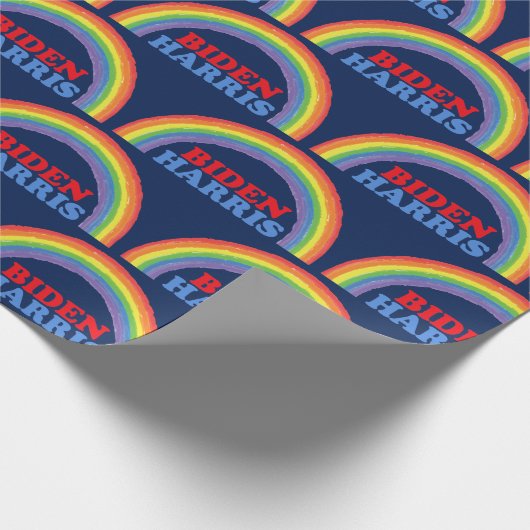 Biden Harris Rainbow Niedliche Demokraten Geschenkpapier (Ecke)