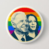 Biden Harris Rainbow Pride Button (Vorderseite)
