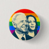 Biden Harris Rainbow Pride Button (Vorderseite)