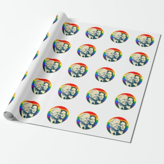 Biden Harris Rainbow Pride Geschenkpapier (Ungerollt)