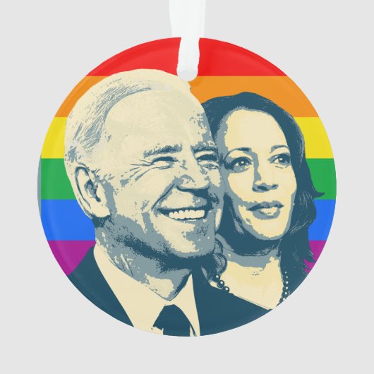 Biden Harris Rainbow Pride Ornament (Rückseite)