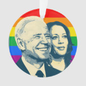 Biden Harris Rainbow Pride Ornament (Vorderseite)