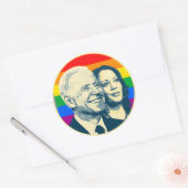 Biden Harris Rainbow Pride Runder Aufkleber (Umschlag)