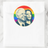 Biden Harris Rainbow Pride Runder Aufkleber (Tasche)