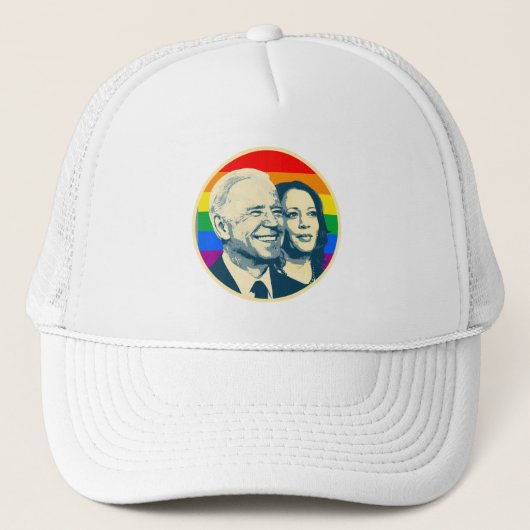 Biden Harris Rainbow Pride Truckerkappe (Vorderseite)