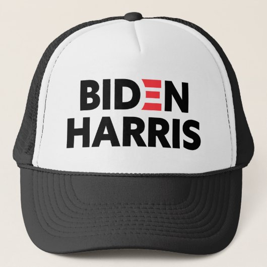 Biden / Harris Red Black White Truckerkappe (Vorderseite)