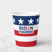 Biden Harris Red White and Blue Stars and Strips Pappbecher (Rückseite)