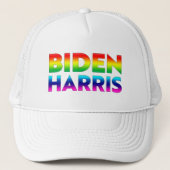 Biden Harris Regenbogenfarbenstolz Truckerkappe (Vorderseite)