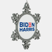 Biden Harris Schneeflocken Zinn-Ornament (Links)