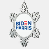 Biden Harris Schneeflocken Zinn-Ornament (Rechts)