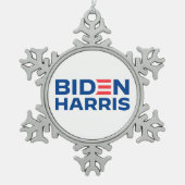 Biden Harris Schneeflocken Zinn-Ornament (Vorderseite)