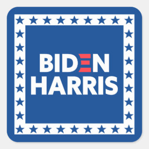 Biden / Harris Stars Frame White Blue Quadratischer Aufkleber