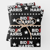 Biden/Harris-Sterne-Muster Schwarz-Weiß Geschenkpapier Set (Beispiel)