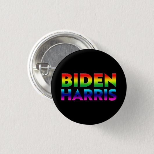 Biden Harris - Stolze Buchstaben in Regenbogenfarb Button (Vorne & Hinten)