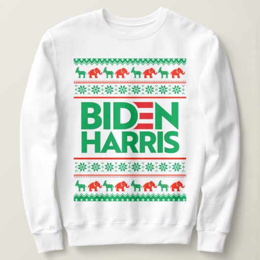 BIDEN HARRIS UGLY CHRISTMAS SWEATER (grün) Sweatshirt (Design vorne)