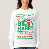 BIDEN HARRIS UGLY CHRISTMAS SWEATER (grün) Sweatshirt (Vorderseite)