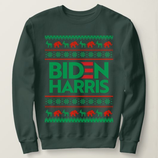 BIDEN HARRIS UGLY CHRISTMAS SWEATER (grün) Sweatshirt (Design vorne)