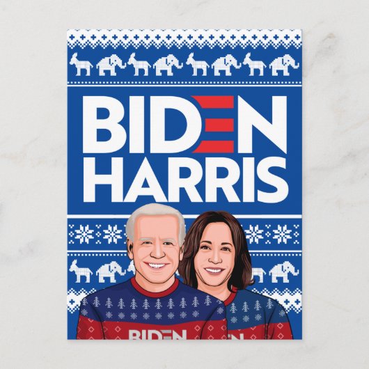 BIDEN HARRIS UGLY SWEATER POSTKARTE (Vorderseite)