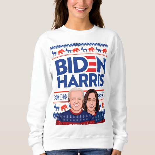 BIDEN HARRIS UGLY SWEATER SWEATSHIRT (Vorderseite)