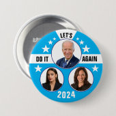Biden Harris und AOC 2024 Button (Vorne & Hinten)