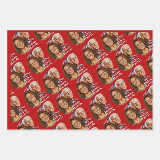 Biden-Harris-Verpackungspapier Geschenkpapier Set (Vorderseite)