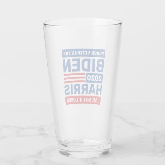 Biden Harris Veterans kein Loser Glass Glas (Rückseite)