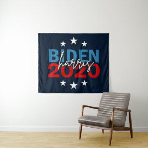 Biden Harris Wahlkampagne 2020 - Blauer Hintergrun Wandteppich