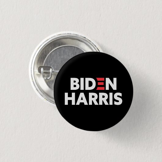 Biden/Harris-Wahlkampagne Schwarz/Weiß Button (Vorne & Hinten)
