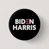 Biden/Harris-Wahlkampagne Schwarz/Weiß Button (Vorderseite)