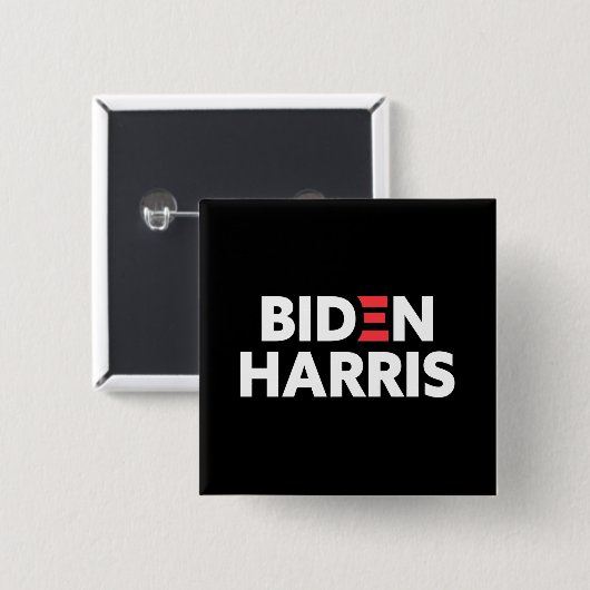 Biden/Harris-Wahlkampagne Schwarz/Weiß Button (Vorne & Hinten)
