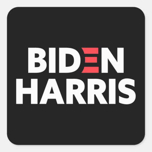 Biden/Harris-Wahlkampagne Schwarz/Weiß Quadratischer Aufkleber (Vorderseite)