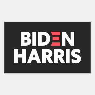 Biden/Harris-Wahlkampagne Schwarz/Weiß Rechteckiger Aufkleber