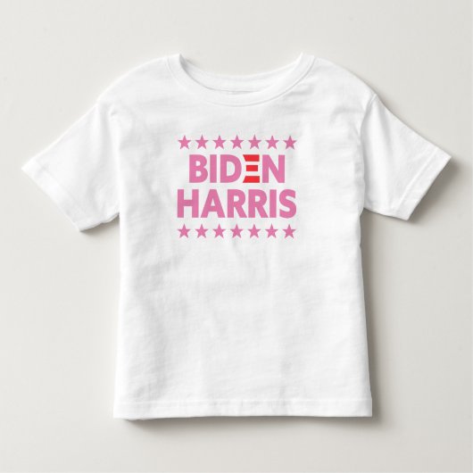 Biden/Harris-Wahlunterstützung Rosa Sterne Weiß Kleinkind T-shirt (Vorderseite)