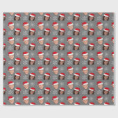 Biden Harris Weihnachtsmannmütze Pattern Geschenkpapier (Flach)
