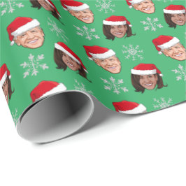 Biden Harris Weihnachtsmannmütze Pattern Geschenkpapier