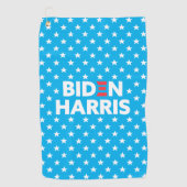 Biden Harris White Star Pattern Blue Golfhandtuch (Vorderseite)