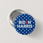 Biden / Harris White Stars Muster Blau Button (Vorne & Hinten)