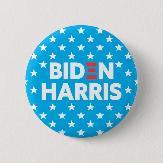 Biden / Harris White Stars Muster Blau Button (Vorderseite)