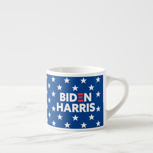 Biden / Harris White Stars Muster Blau Espressotasse (Rechts)