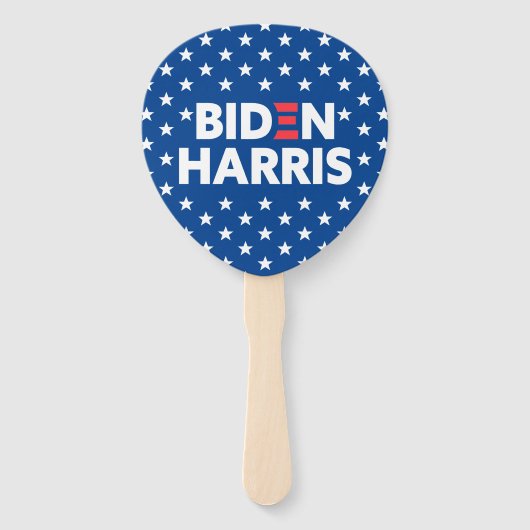 Biden / Harris White Stars Muster Blau Fächer (Rückseite)