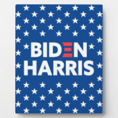 Biden / Harris White Stars Muster Blau Fotoplatte (Vorderseite)