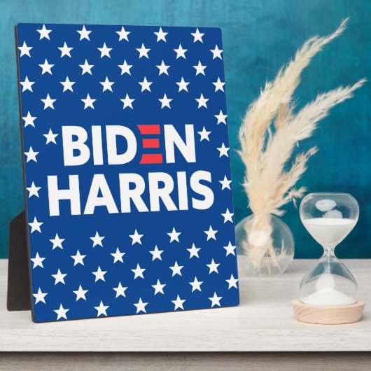 Biden / Harris White Stars Muster Blau Fotoplatte (Seite)