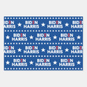 Biden / Harris White Stars Muster Blau Geschenkpapier Set (Vorderseite 2)