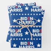 Biden / Harris White Stars Muster Blau Geschenkpapier Set (Beispiel)