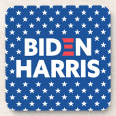 Biden / Harris White Stars Muster Blau Getränkeuntersetzer (Vorderseite)